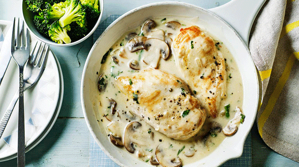 Creamy Chicken & Mushrooms - Foodiection.com